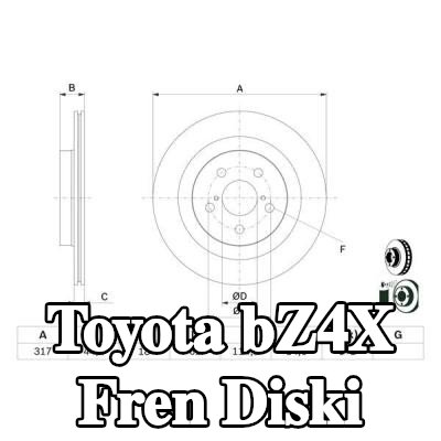 BOSCH Fren diski Dış Çap: 317mm, Havalandırmalı, Kaplamalı — Toyota bZ4X