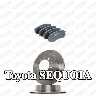 STARK مجموعة أقراص الفرامل والوسادات للمحور الخلفي, مزود بفتحات تهوية داخلية — Toyota Sequoia