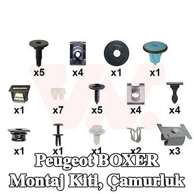 VAN WEZEL Montaj Kiti, çamurluk — Peugeot Boxer