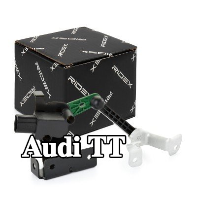 RIDEX مستشعر مستوى المصباح الأمامي للمحور الخلفي, المحور الخلفي الأيسر, مع حامل, مع قضيب توصيل — Audi Tt