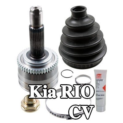 FEBI BILSTEIN طقم مفصل CV المحور الأمامي الأيسر, جانب العجلة, مع صمولة, مع شحم — Kia Rio