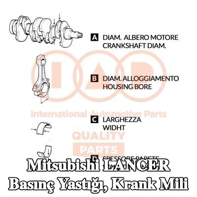 IAP QUALITY PARTS Basınç Yastığı, krank mili — 2005 Mitsubishi Lancer