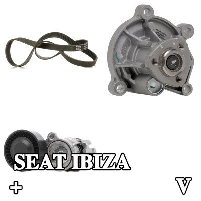RIDEX PLUS مضخة الماء + مجموعة الحزام المضلع على شكل V — 2002 SEAT Ibiza