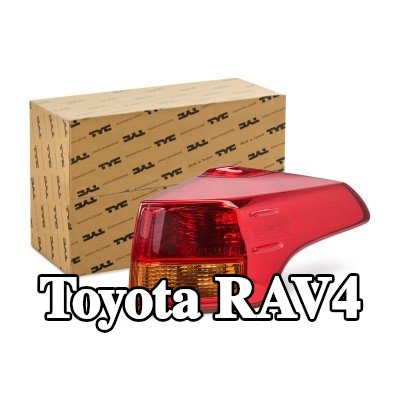 TYC المصباح الخلفي الأيمن, أحمر, بدون حامل لمبة — 2012 Toyota Rav4