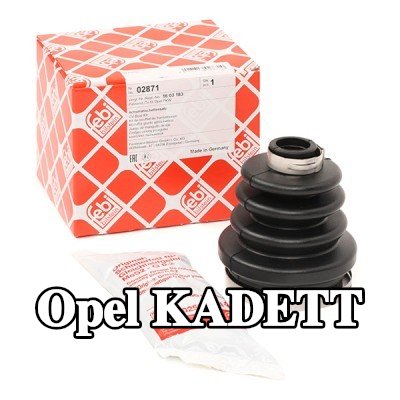 FEBI BILSTEIN طقم غطاء مفصل CV, عمود الإدارة المحور الأمامي الأيسر, على جانب ناقل الحركة, مطاط — Opel Kadett