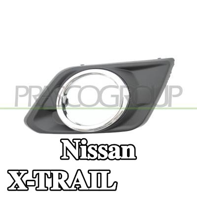 PRASCO شبكة المصد الأمامي الأيمن, مع فتحة (فتحات) لمصابيح الضباب, حافة مطلية بالكروم — Nissan X-trail
