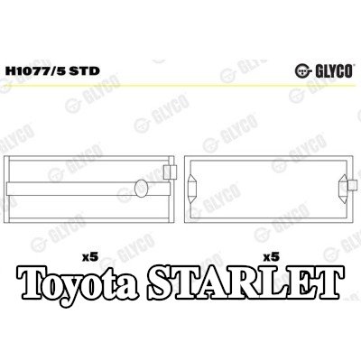 GLYCO محمل العمود المرفقي من سبائك الألومنيوم على قاعدة فولاذية — Toyota Starlet