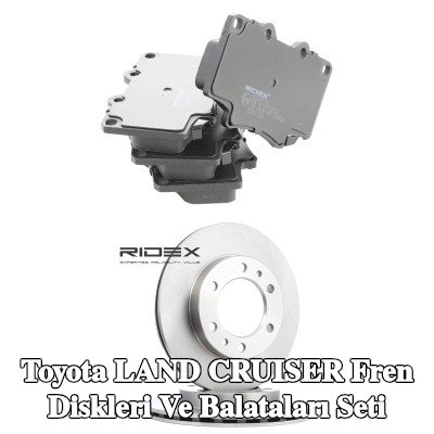 RIDEX Fren diskleri ve balataları seti Ön Aks, Havalandırmalı — Toyota Land Cruiser