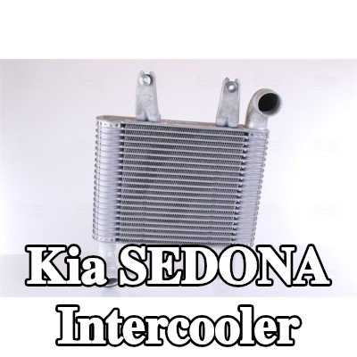 NISSENS Hızlı bağlantı parçası olmayan Intercooler, Sol konektör, açılı, Sağ konektör, açılı — Kia Sedona