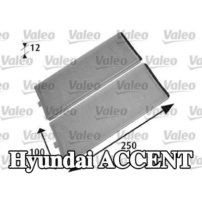 VALEO مرشح حبوب اللقاح CLIMFILTER COMFORT, مرشح الجسيمات — 1997 Hyundai Accent