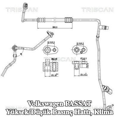 TRISCAN Yüksek/Düşük Basınç Hattı, klima — Volkswagen Passat