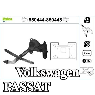 VALEO مُحرك نافذة أمامي أيسر, كهربائي, مع محرك كهربائي — 1990 Volkswagen Passat