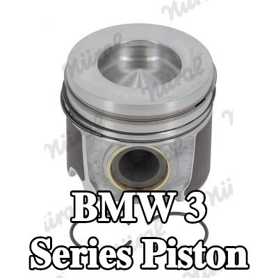 NÜRAL Keystone bağlantı kolu için piston, piston pimi yuvası için burçlu, soğutma kanallı, piston segman taşıyıcısı ile — BMW 3 Series