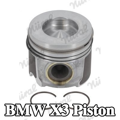 NÜRAL Keystone bağlantı kolu için piston, piston pimi yuvası için burçlu, soğutma kanallı, piston segman taşıyıcısı ile — BMW X3