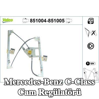 VALEO Cam regülatörü Sağ Ön, Elektrikli, elektrik motoru olmadan — 2000 Mercedes-Benz C-Class