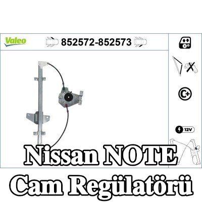 VALEO Sol ön cam regülatörü, Elektrikli, elektrik motoru olmadan — 2011 Nissan Note