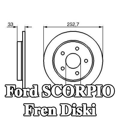 BOSCH Fren diski Dış Çap: 253mm, düz, Yağlanmış — 1990 Ford Scorpio