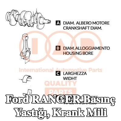IAP QUALITY PARTS Basınç Yastığı, krank mili — Ford Ranger