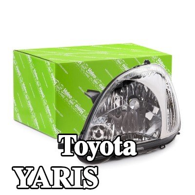 VALEO المصباح الأمامي ORIGINAL PART, يسار, H4, PY21W, W5W, مع محرك لتسوية المصابيح الأمامية, لون المؤشر: شفاف — 2002 Toyota Yaris