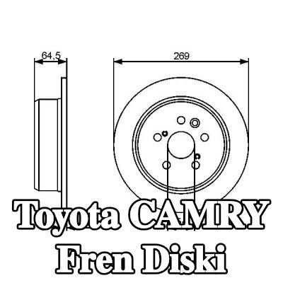 BOSCH Fren diski Dış Çap: 269, 2mm, düz, Yağlanmış — 1990 Toyota Camry