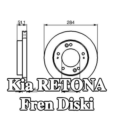 BOSCH Fren diski Dış Çap: 284mm, Havalandırmalı, içten havalandırmalı, Yağlanmış — Kia Retona