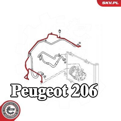 ESEN SKV خط الضغط العالي، تكييف الهواء — Peugeot 206
