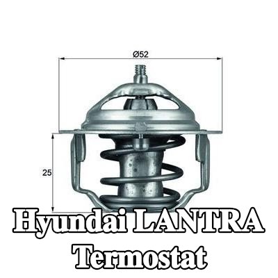 MAHLE Termostat 82°C, 52mm, contasız/sızdırmazlık elemanı olmadan — 1990 Hyundai Lantra