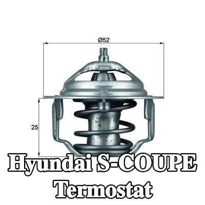 MAHLE Termostat 82°C, 52mm, contasız/sızdırmazlık elemanı olmadan — Hyundai S-coupe