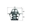 MAHLE Termostat 87°C, 54mm, contalı/sızdırmaz — 2002 Nissan Micra (5)