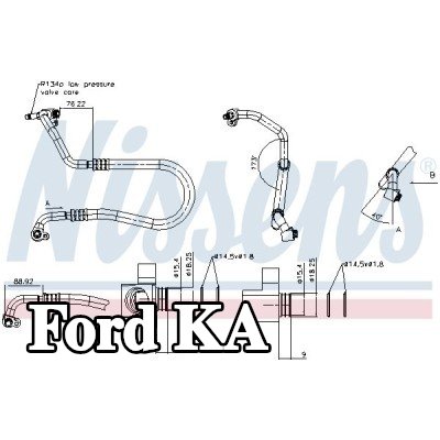 NISSENS خط الضغط المنخفض، تكييف الهواء — Ford Ka