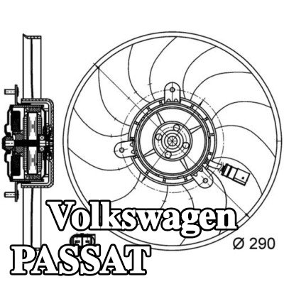 MAHLE مروحة, المبرد 295mm, بدون غطاء مروحة المبرد — 2012 Volkswagen Passat