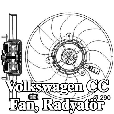 MAHLE Fan, radyatör 295mm, radyatör fanı kapağı olmadan — Volkswagen Cc