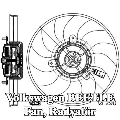 MAHLE Fan, radyatör 295mm, radyatör fanı kapağı olmadan — Volkswagen Beetle