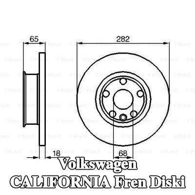 BOSCH Fren diski Dış Çap: 282mm, düz, Yağlanmış — 2002 Volkswagen California