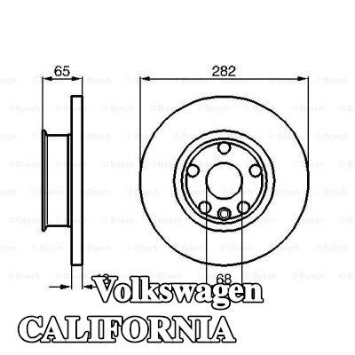 BOSCH القطر الخارجي لقرص المكابح: 282mm, صلب, مشحم — 2000 Volkswagen California
