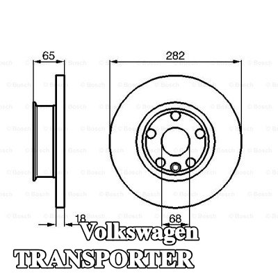 BOSCH القطر الخارجي لقرص المكابح: 282mm, صلب, مشحم — 2000 Volkswagen Transporter