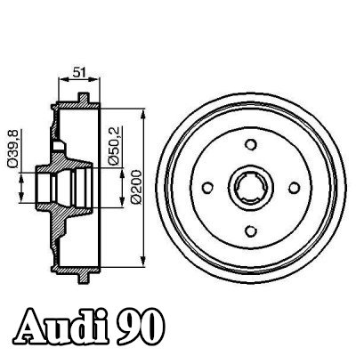BOSCH أسطوانة الفرامل للمحور الخلفي, 241mm — Audi 90