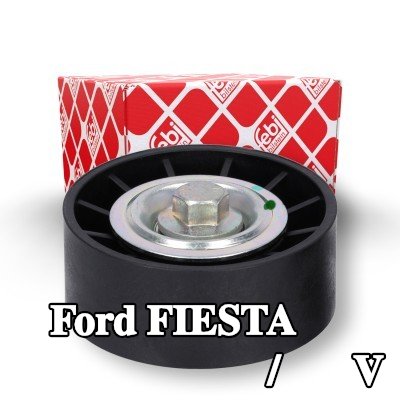 FEBI BILSTEIN بكرة الانحراف/التوجيه, V-ribbed belt Outer Diameter: 70mm, مع برغي — 1995 Ford Fiesta