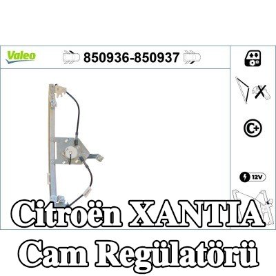 VALEO Sol ön cam regülatörü, Elektrikli, elektrik motoru olmadan — Citroën Xantia