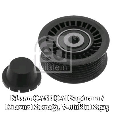 FEBI BILSTEIN Saptırma / kılavuz kasnağı, V-ribbed belt Outer Diameter: 75mm — Nissan Qashqai