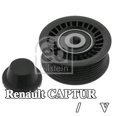 FEBI BILSTEIN بكرة الانحراف/التوجيه, V-ribbed belt Outer Diameter: 75mm — Renault Captur
