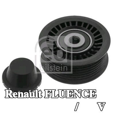 FEBI BILSTEIN بكرة الانحراف/التوجيه, V-ribbed belt Outer Diameter: 75mm — Renault Fluence