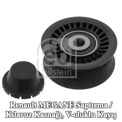 FEBI BILSTEIN Saptırma / kılavuz kasnağı, V-ribbed belt Outer Diameter: 75mm — Renault Megane