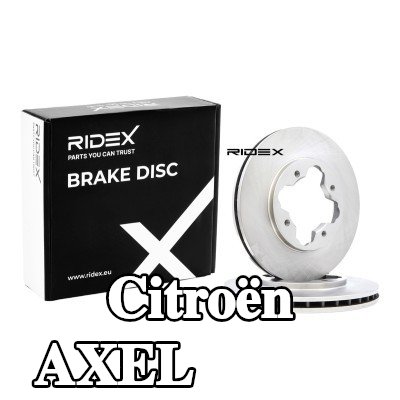 RIDEX قرص مكابح المحور الأمامي, Outer Diameter: 259, 8mm, مُهوى, غير مطلي, الحديد المصبوب, بدون مسامير/براغي — Citroën Axel