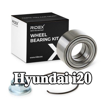 RIDEX مجموعة محامل العجلات للمحور الأمامي الأيسر, المحور الأمامي الأيمن, المحور الأمامي كلا الجانبين, مع حلقة تثبيت, مع صمولة المحور — Hyundai i20