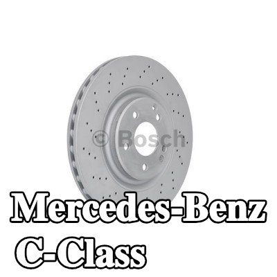 BOSCH القطر الخارجي لقرص المكابح: 330mm, مثقّب, مُهوى, مطلي — 2002 Mercedes-Benz C-Class