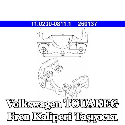 ATE Fren kaliperi taşıyıcısı — 2002 Volkswagen Touareg
