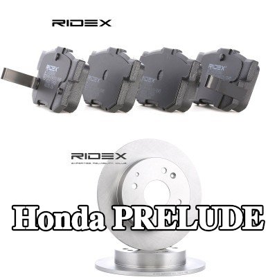 RIDEX مجموعة أقراص الفرامل والوسادات للمحور الخلفي, صلب — Honda Prelude