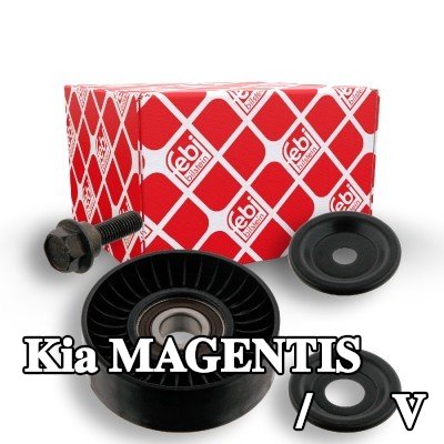 FEBI BILSTEIN بكرة الانحراف/التوجيه, V-ribbed belt Outer Diameter: 82mm, مع برغي — 2002 Kia Magentis
