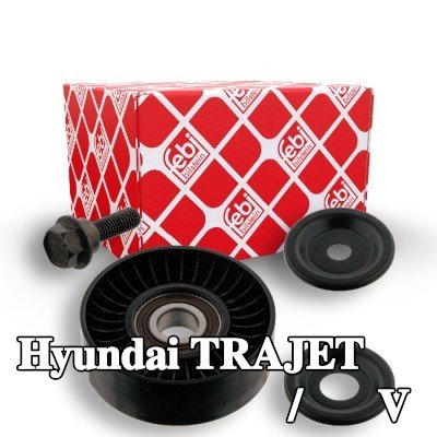 FEBI BILSTEIN بكرة الانحراف/التوجيه, V-ribbed belt Outer Diameter: 82mm, مع برغي — Hyundai Trajet